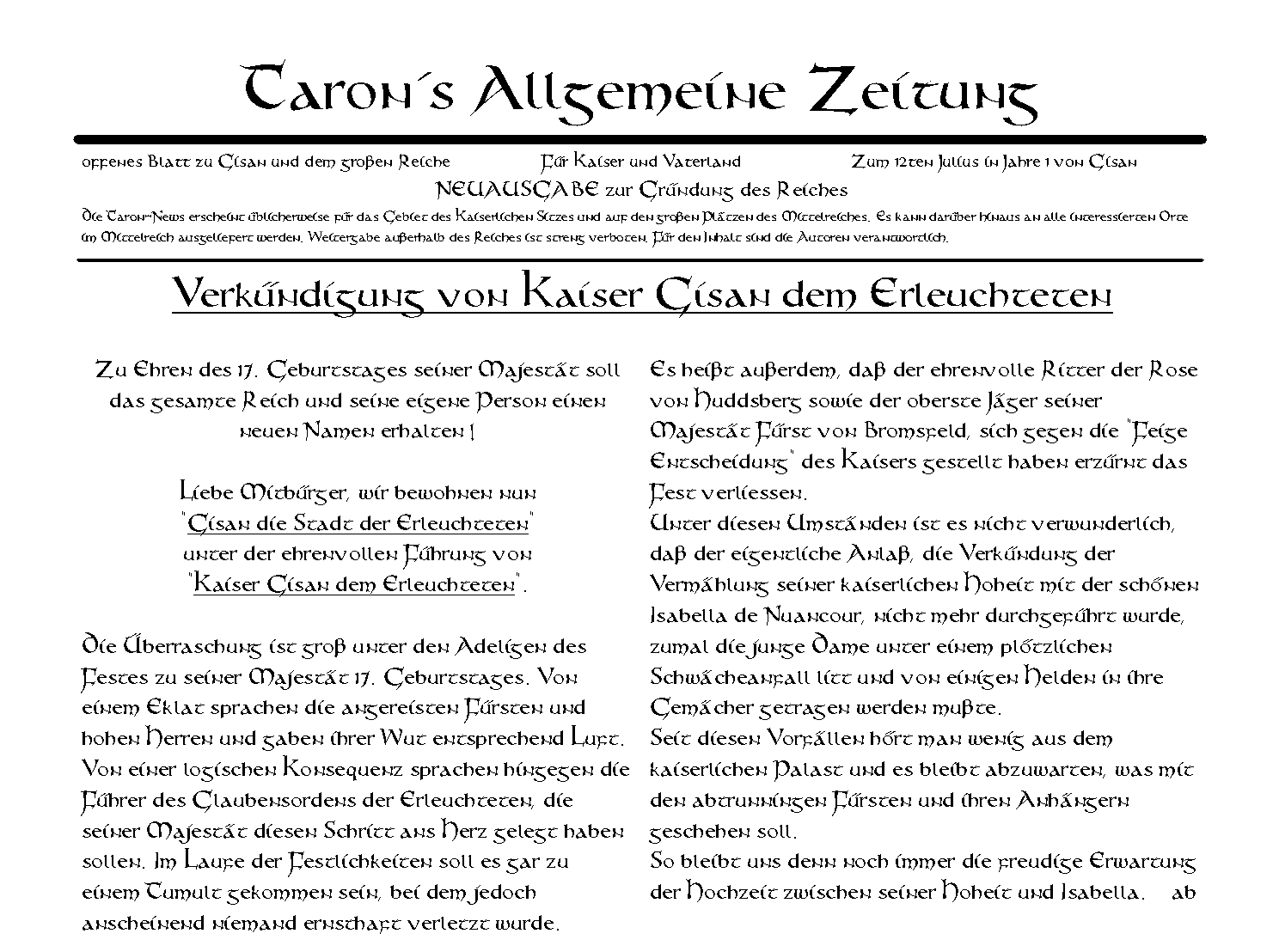 Tarons Allgemeine Zeitung